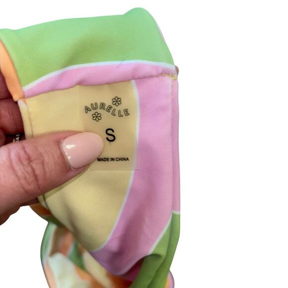Aurelle Colorful Push Up Underwire Cheeky Bikini Womens S Hippie Beach Swim Suit - Picture 10 of 14